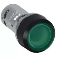 CP1-13G-10 ( Işıklı, yaylı düz kafalı buton - Yeşil )