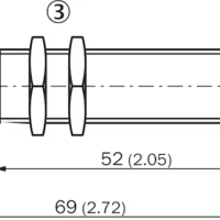 IME18-08BPSZC0S Endüktif yakınlık sensörleri IME Boyutlu çizim IME18 Standardı, konnektör, gömme